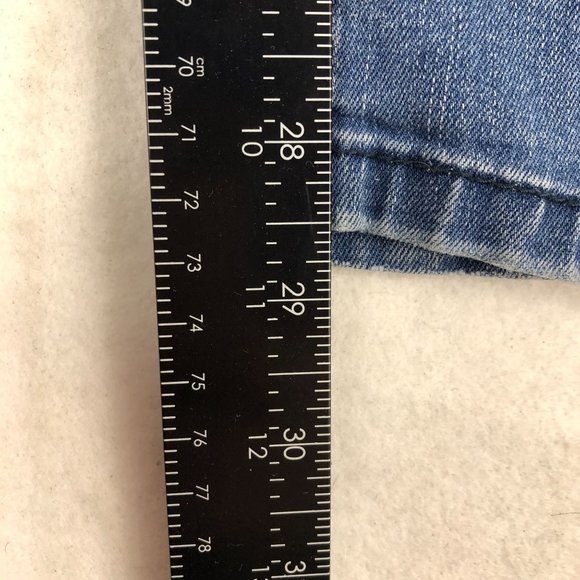 KanCan Women's Size 9/28 Mid Rise Distressed Blue Stretch Denim Skinny Jeans - Picture 7 of 13